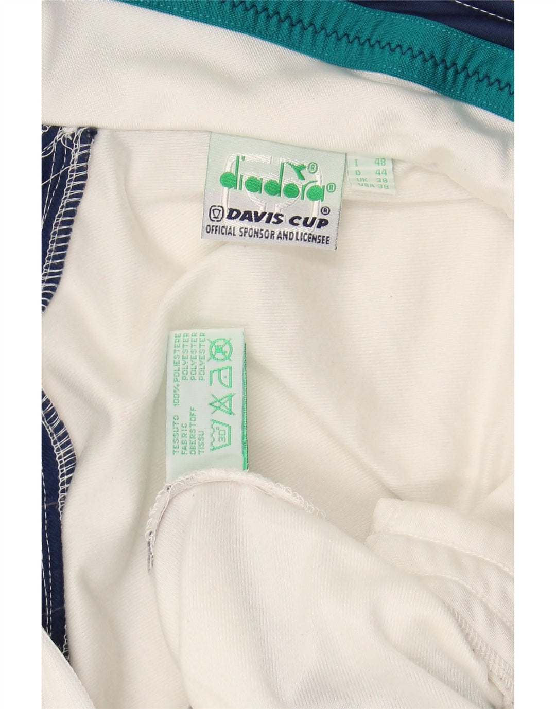 DIADORA Mens Davis Cup Tracksuit Top Jacket UK 38 Medium White Colourblock
