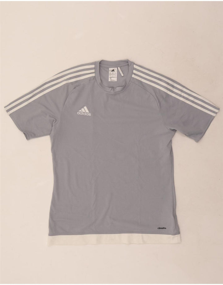 Adidas Mens Climalite T-Shirt Top Medium Grey Colourblock Polyester