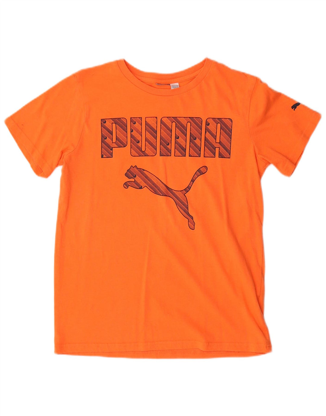PUMA Boys Graphic T-Shirt Top 13-14 Years Orange Cotton