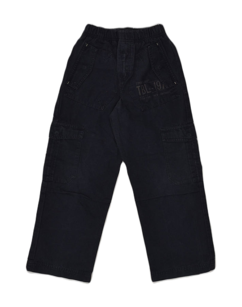 TIMBERLAND Boys Straight Cargo Trousers 7-8 Year W22 L22 Navy Blue Cotton | Vintage Timberland | Thrift | Second-Hand Timberland | Used Clothing | Messina Hembry 