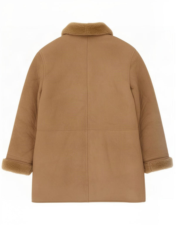 Vintage Mens Shearling Overcoat IT 52 XL Beige