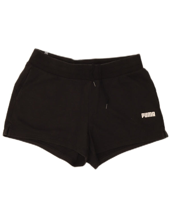 Puma Womens Sport Shorts UK 14 Large  Black Cotton