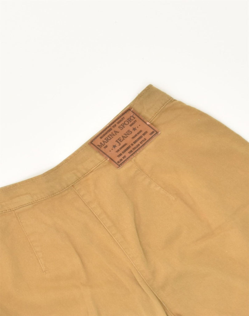 MARINA RINALDI Womens Tapered Casual Trousers W32 L28 Brown Cotton | Vintage Marina Rinaldi | Thrift | Second-Hand Marina Rinaldi | Used Clothing | Messina Hembry 