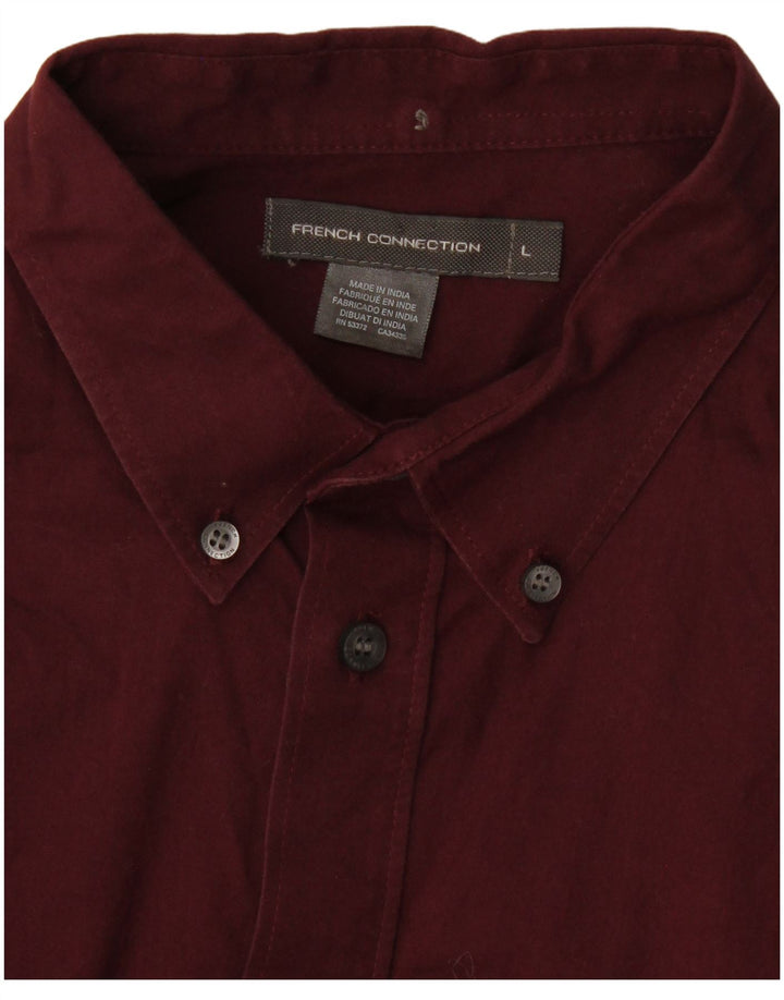 French Connection Mens Shirt Large Burgundy