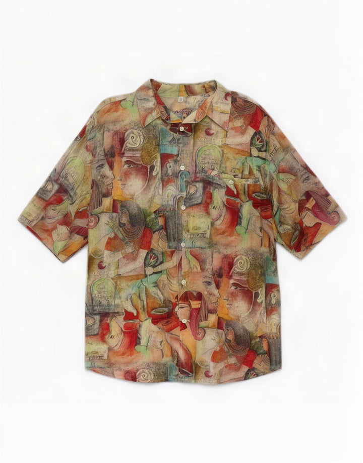 Votum Jacques Britt Mens Graphic Shirt Size 40 15 3/4 Medium Multicoloured