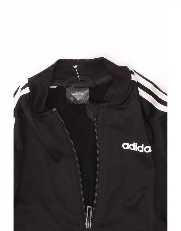 Adidas Boys Tracksuit Top Jacket 2-3 Years Black
