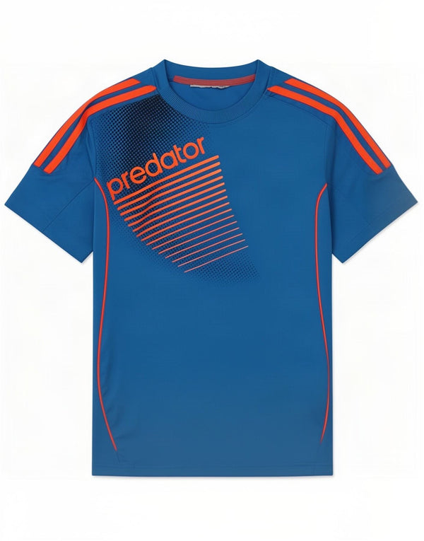 Adidas Boys Graphic T-Shirt Top 11-12 Years Blue Polyester