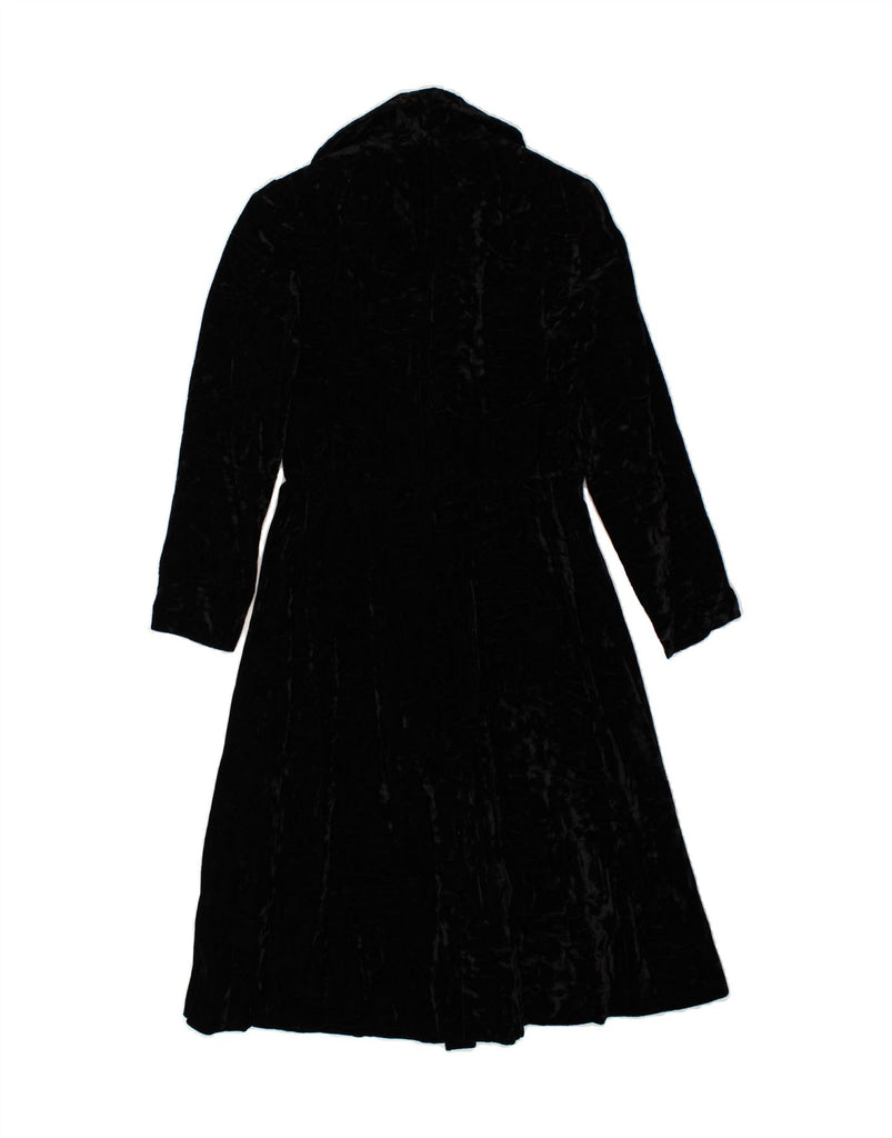 VINTAGE Womens Velvet Overcoat UK 8 Small Black | Vintage Vintage | Thrift | Second-Hand Vintage | Used Clothing | Messina Hembry 