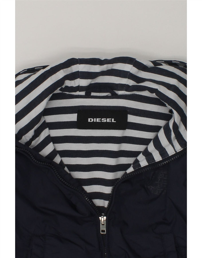 DIESEL Baby Boys Graphic Hooded Windbreaker Jacket 12-18 Months Navy Blue | Vintage Diesel | Thrift | Second-Hand Diesel | Used Clothing | Messina Hembry 