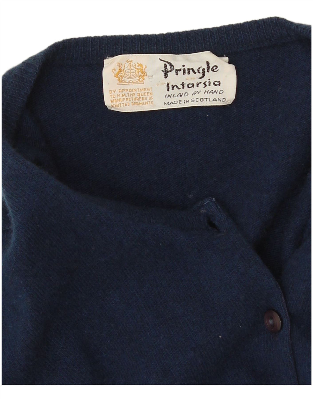 Pringle Womens Cardigan Sweater UK 14 Medium Navy Blue Argyle/Diamond
