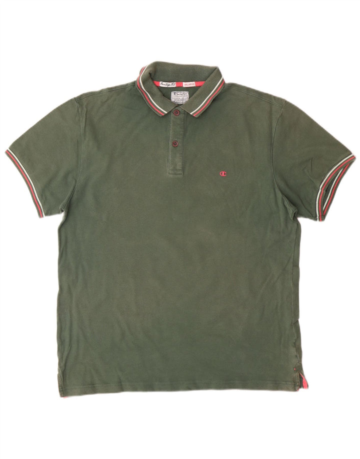 CHAMPION Mens Heritage Fit Polo Shirt 2XL Green