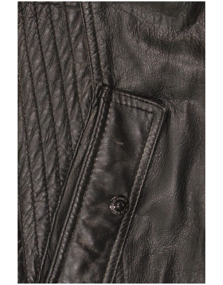 Vintage Mens Leather Jacket UK 42 XL Black Leather