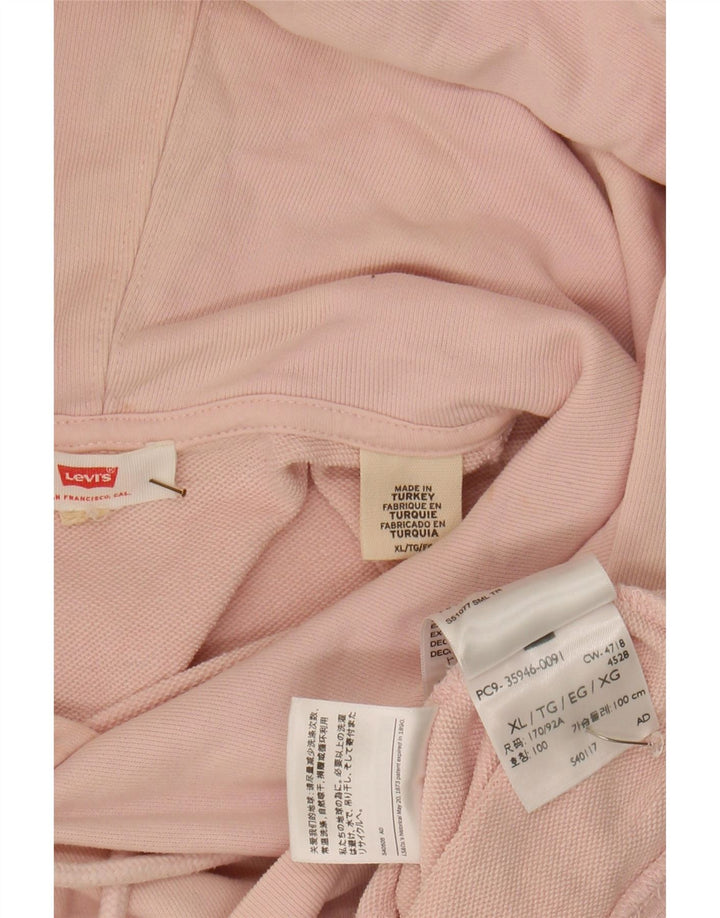 LEVI'S Womens Oversized Hoodie Jumper UK 18 XL Pink Cotton Vintage Levi's and Second-Hand Levi's from Messina Hembry 
