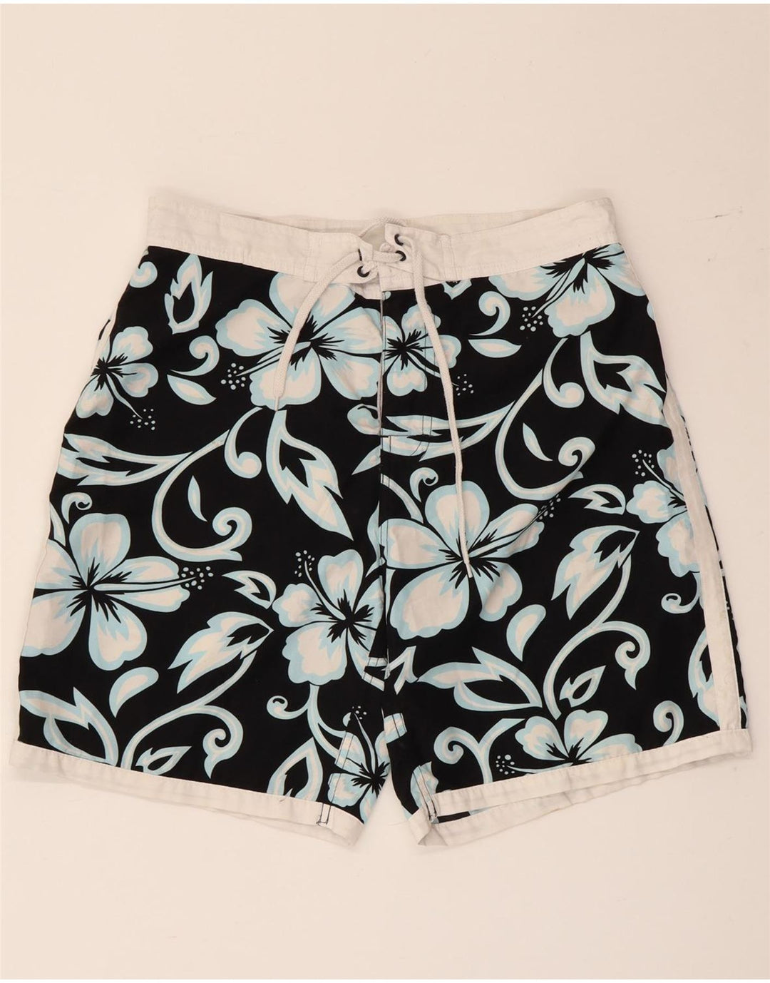 Sundek Mens Swimming Shorts IT 50 Large  Black Floral Polyester