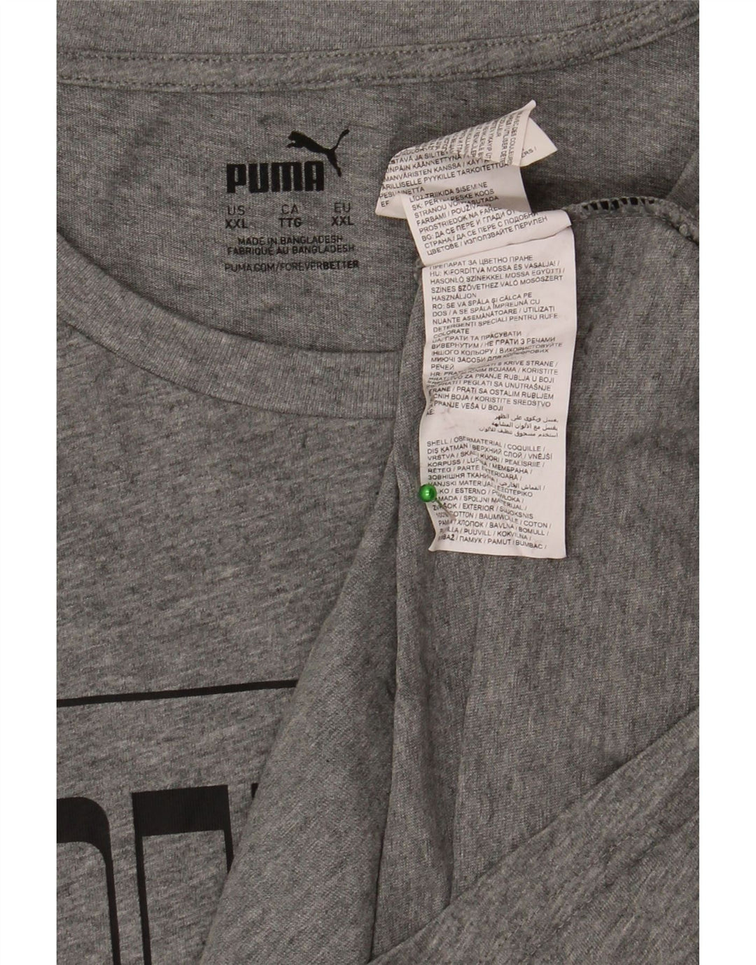 Puma Mens Graphic T-Shirt Top 2XL Grey Cotton