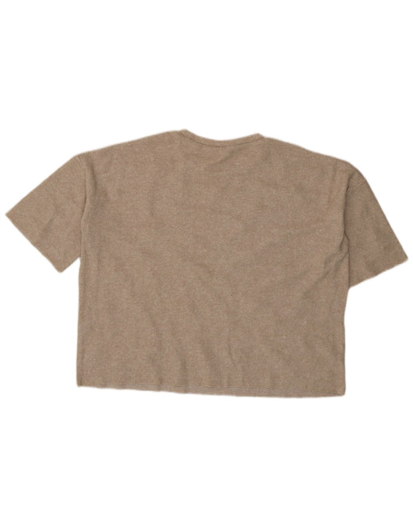 Zara Womens Trafaluc Oversized Blouse Top UK 14 Medium Beige Spotted