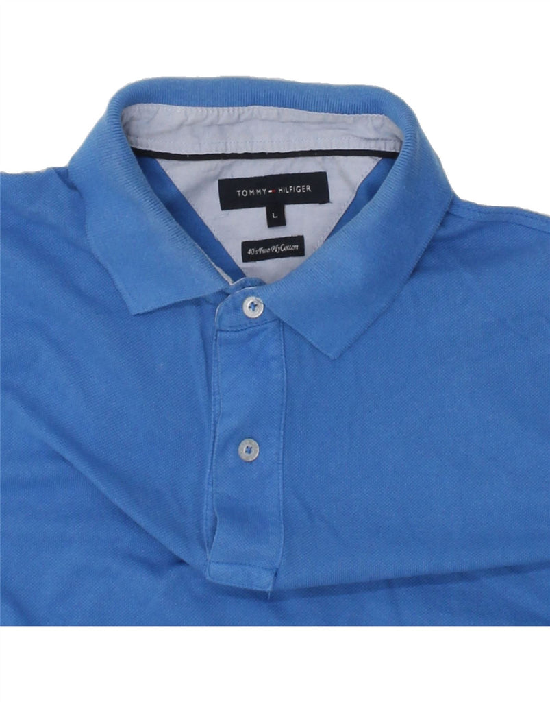TOMMY HILFIGER Mens Polo Shirt Large Blue Cotton Vintage Tommy Hilfiger and Second-Hand Tommy Hilfiger from Messina Hembry 