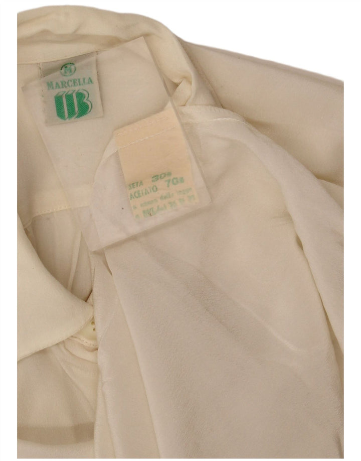 MARCELLA Womens See Through Shirt Blouse UK 14 Medium Off White Silk