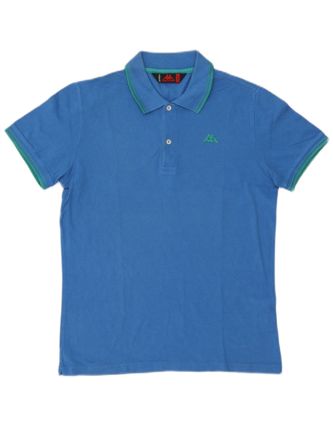 Kappa Mens Polo Shirt Large Blue Striped Cotton