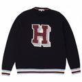 TOMMY HILFIGER Womens Crew Neck Jumper Sweater UK 14 Medium Navy Blue