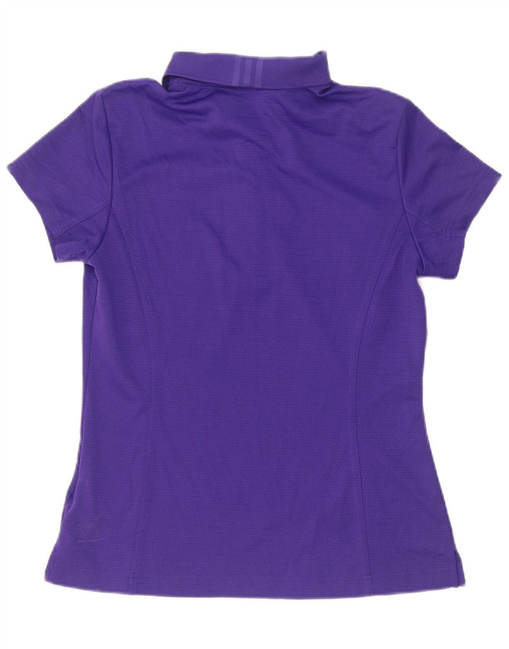 Adidas Womens Climalite Polo Shirt UK 12 Medium Purple Polyester