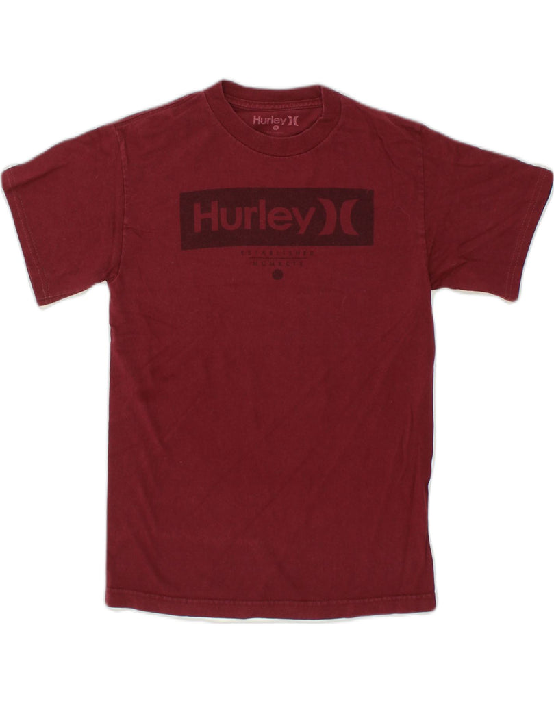 HURLEY Mens Graphic T-Shirt Top Small Burgundy Cotton | Vintage Hurley | Thrift | Second-Hand Hurley | Used Clothing | Messina Hembry 