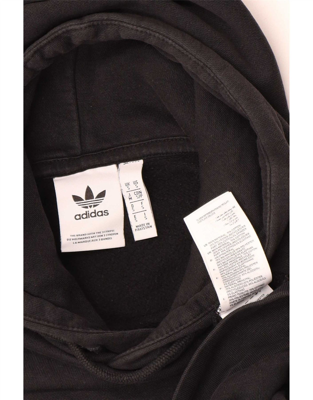Adidas Mens Hoodie Jumper Small Black Cotton