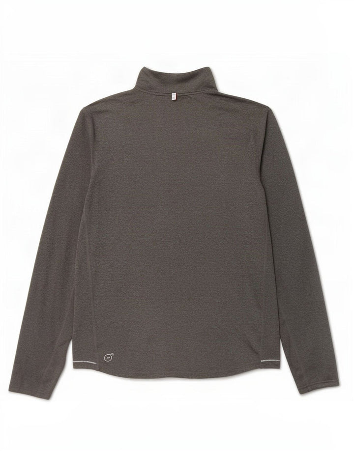 Puma Womens Zip Neck Pullover Tracksuit Top UK 14 Medium Grey Polyester