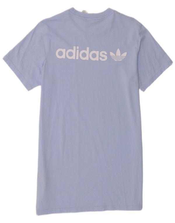 Adidas Womens T-Shirt Dress UK 12/14 Medium Blue Cotton