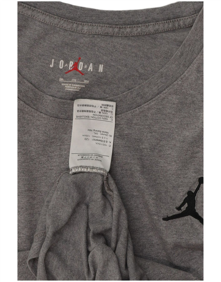 JORDAN Mens T-Shirt Top 3XL Grey Cotton