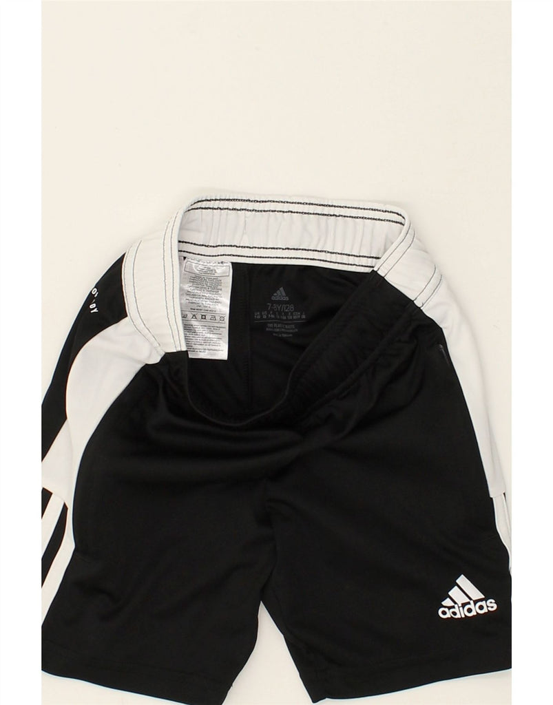 ADIDAS Boys Aeroready Sport Shorts 7-8 Years Black Colourblock Polyester | Vintage Adidas | Thrift | Second-Hand Adidas | Used Clothing | Messina Hembry 