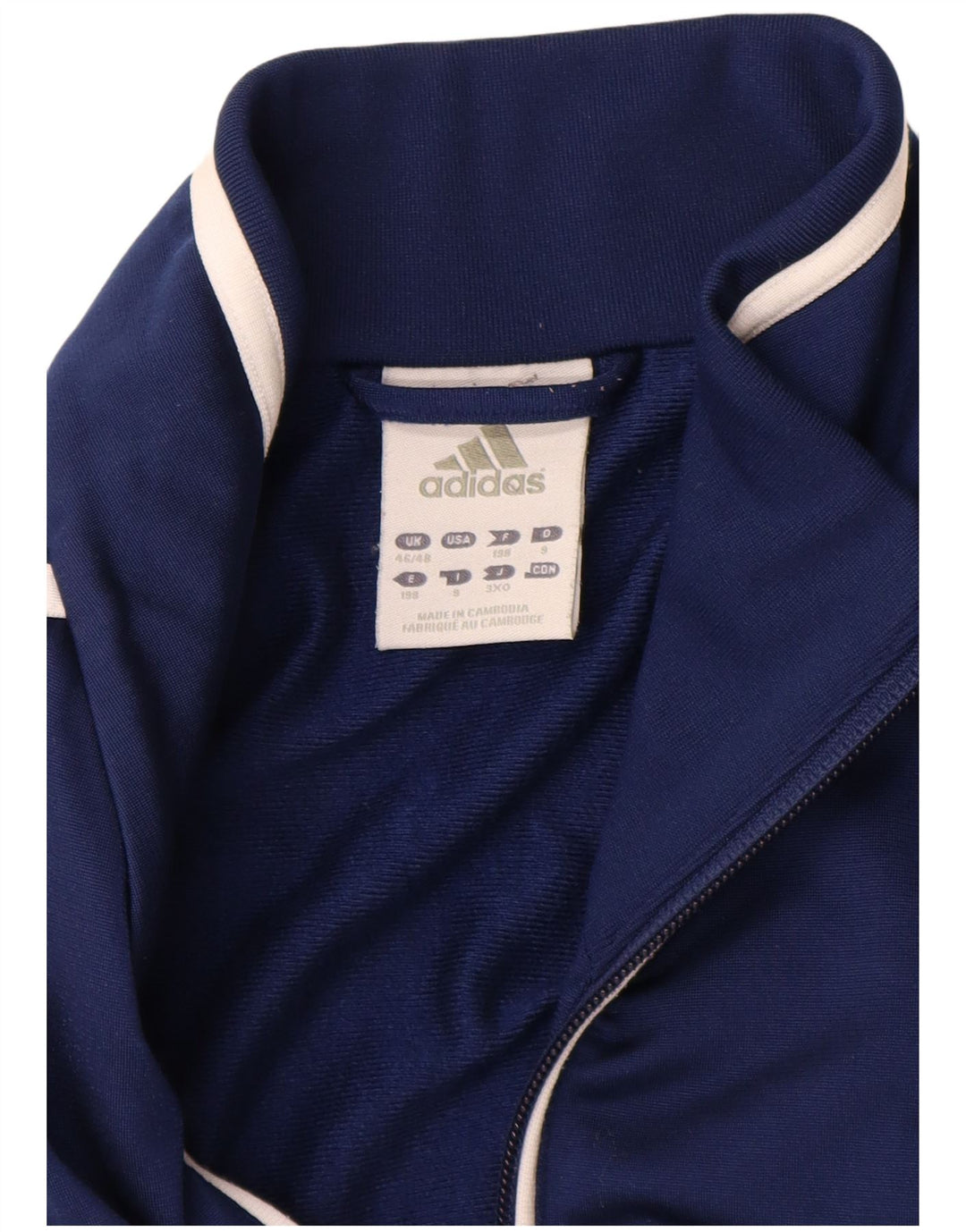 ADIDAS Mens Tracksuit Top Jacket UK 46/48 XL Navy Blue Colourblock