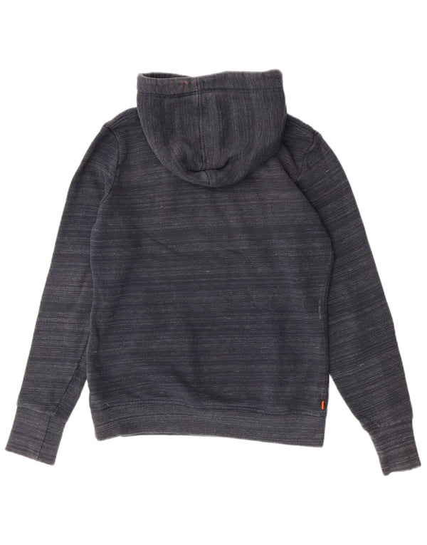 Superdry Womens Graphic Hoodie Jumper UK 14 Medium Navy Blue Cotton