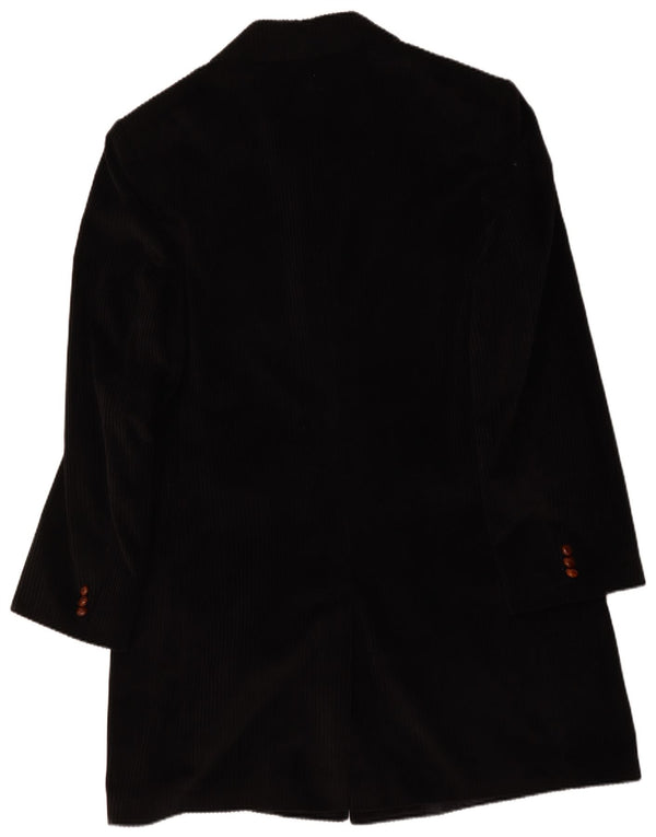 Velluto Duca Visconti Mens Corduroy Overcoat IT 58 4XL Black