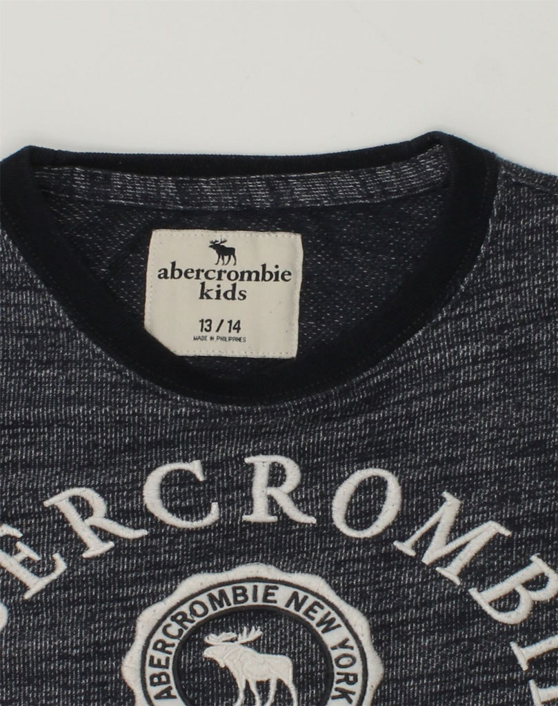 ABERCROMBIE & FITCH Boys Graphic Sweatshirt Jumper 13-14 Years Navy Blue | Vintage Abercrombie & Fitch | Thrift | Second-Hand Abercrombie & Fitch | Used Clothing | Messina Hembry 