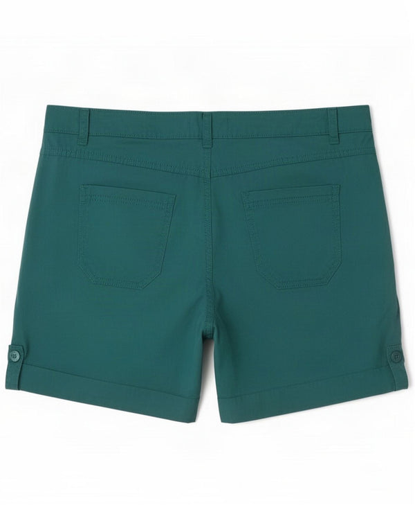 Marks & Spencer Womens High Waist Chino Shorts UK 16 Large W38 Green Cotton
