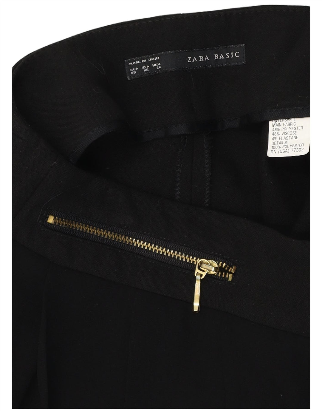 ZARA Womens High Rise Casual Shorts XS W24 Black Polyester