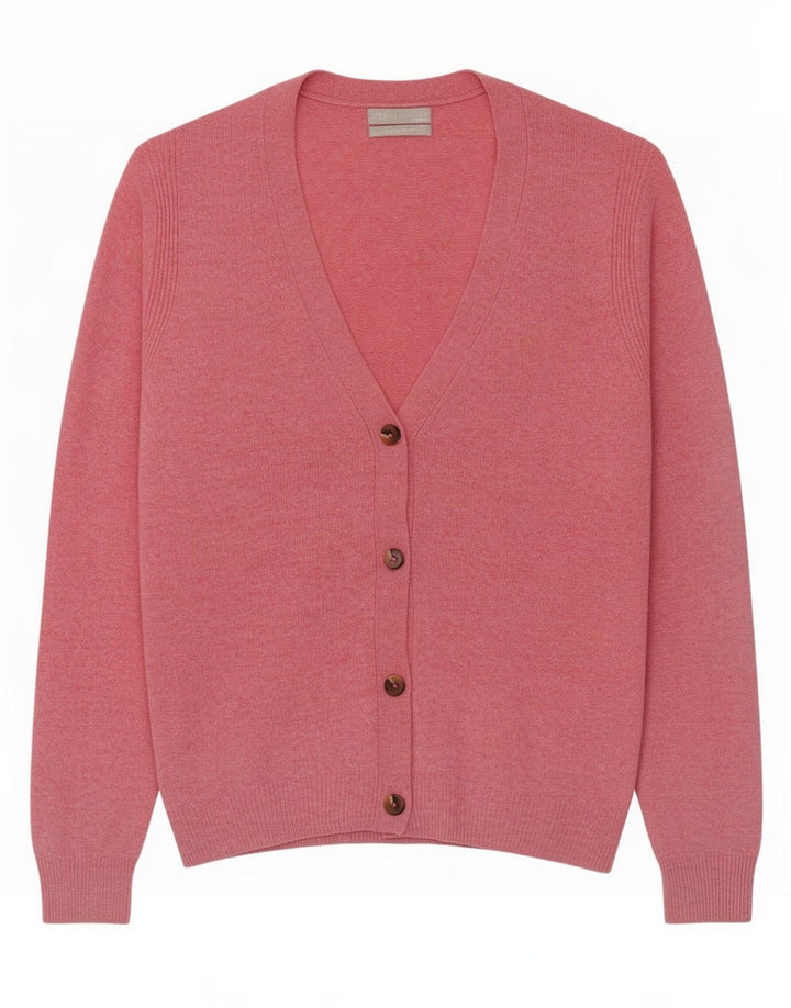 Marks & Spencer Womens Cardigan Sweater UK 16 Large Pink Wool