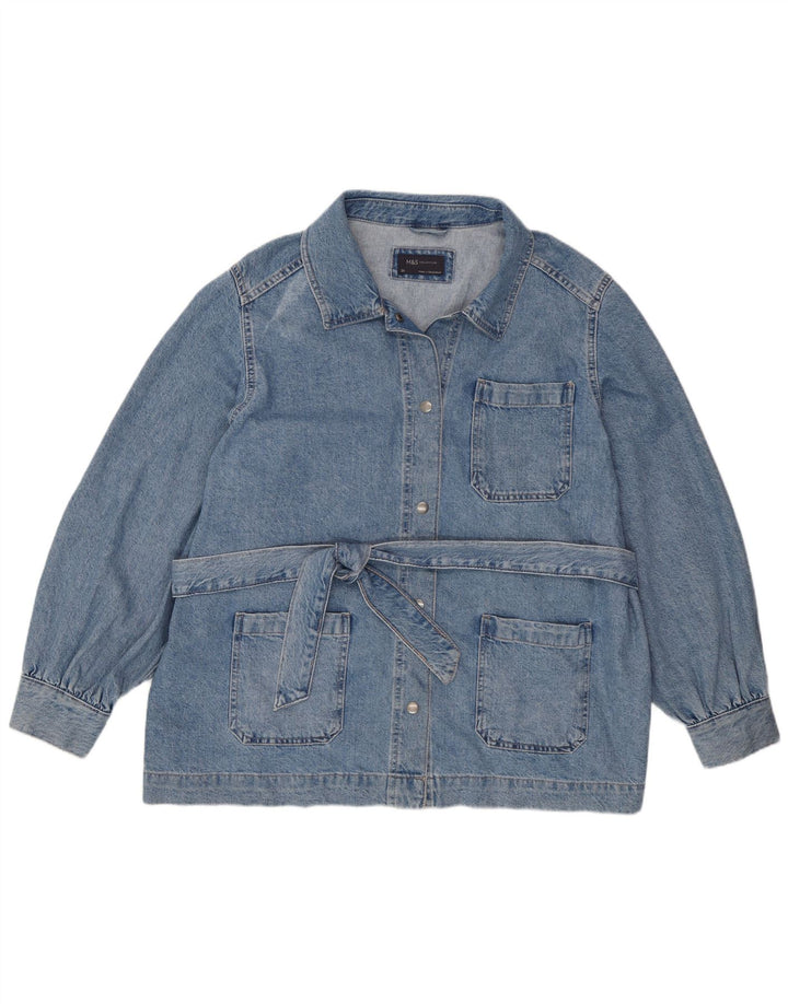 Marks & Spencer Womens Denim Jacket UK 20 2XL  Blue Cotton