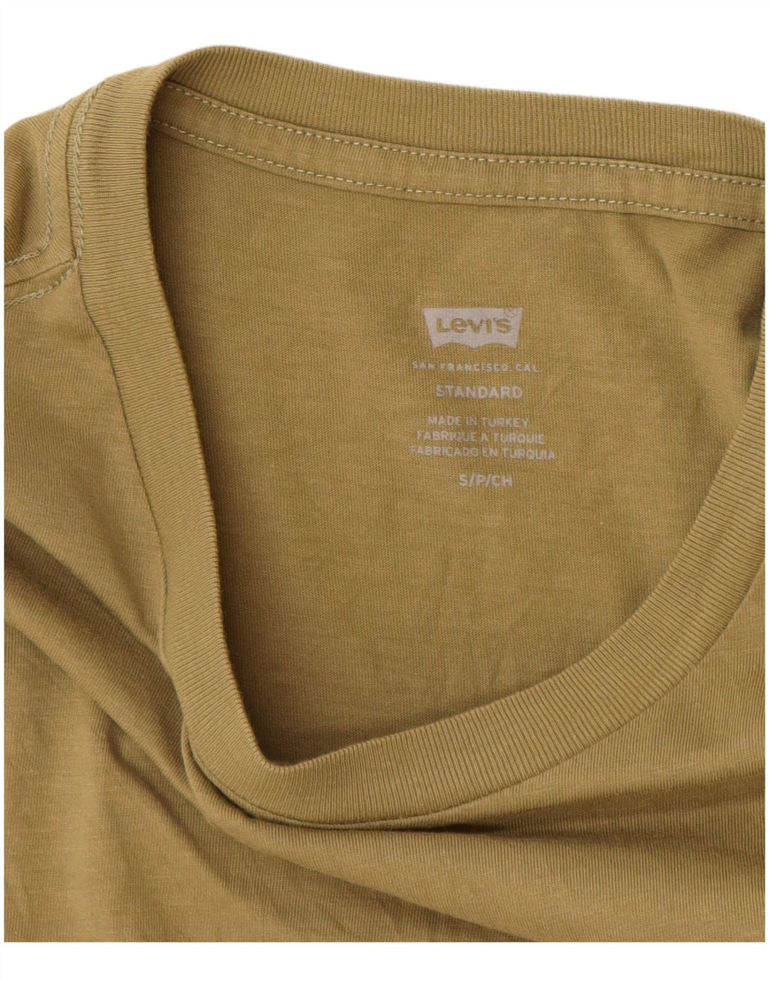 LEVI'S Mens Standard Fit Graphic T-Shirt Top Small Khaki Cotton