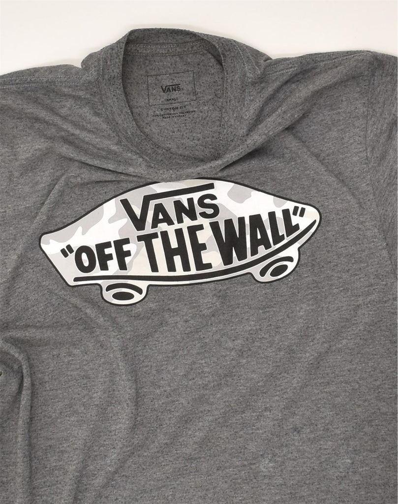 VANS Mens Custom Fit Graphic T-Shirt Top Small Grey Cotton | Vintage Vans | Thrift | Second-Hand Vans | Used Clothing | Messina Hembry 