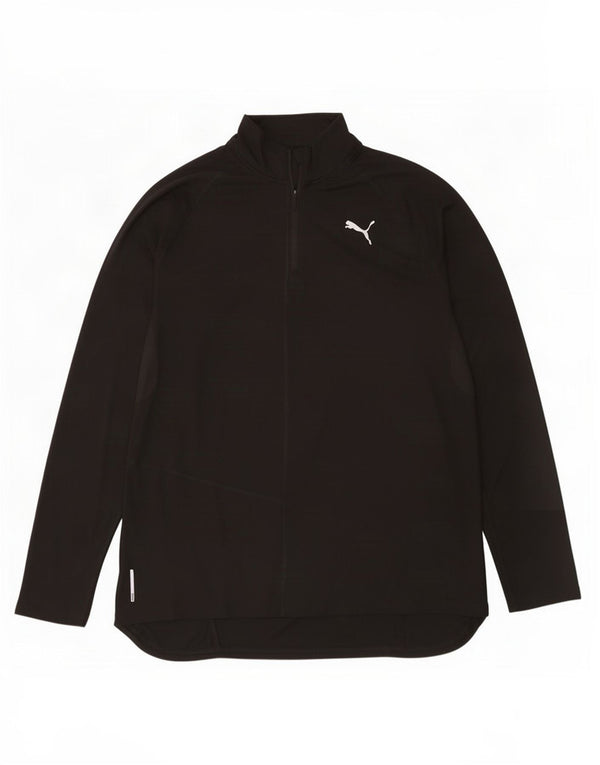 Puma Mens Zip Neck Pullover Tracksuit Top Large Black