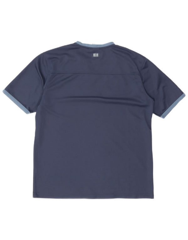 Umbro Mens Graphic T-Shirt Top XL Navy Blue Colourblock Polyester