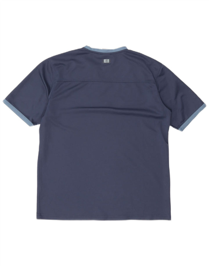Umbro Mens Graphic T-Shirt Top XL Navy Blue Colourblock Polyester