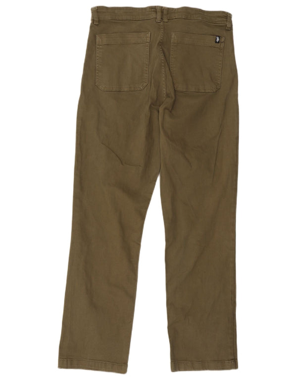 U.S. Polo Assn. Mens Straight Relaxed Fit Chino Trousers W32 L30 Khaki