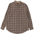 Chaps Mens Shirt XL Brown Check Cotton