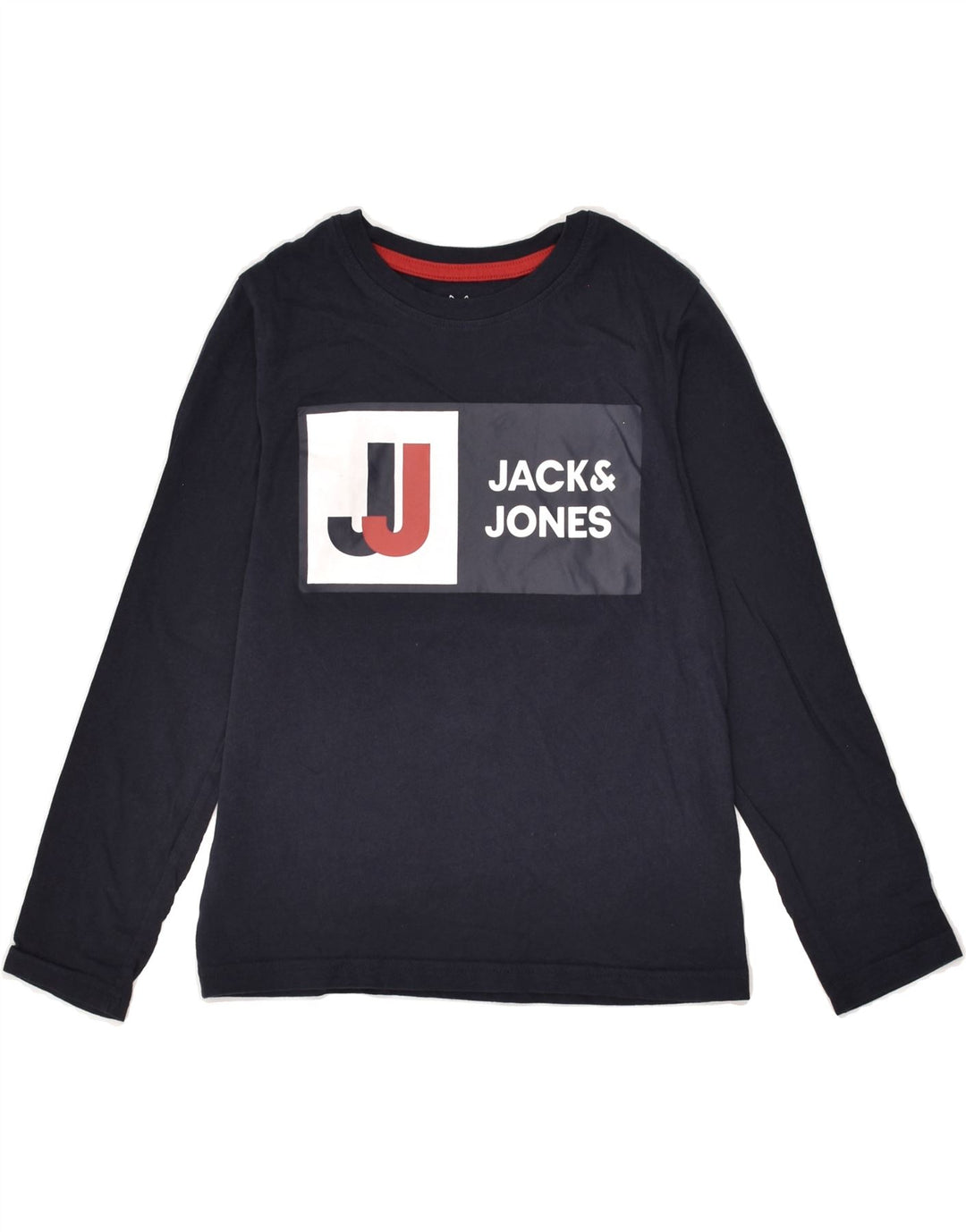 JACK & JONES Boys Graphic Top Long Sleeve 9-10 Years Navy Blue Cotton | Vintage Jack & Jones | Thrift | Second-Hand Jack & Jones | Used Clothing | Messina Hembry 