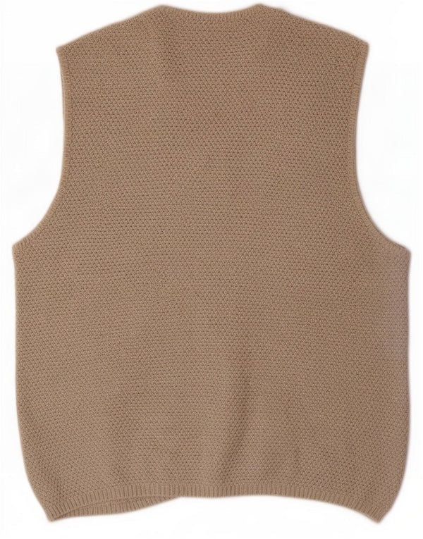 Marks & Spencer Mens St. Michael Sleeveless Cardigan Sweater Medium Beige