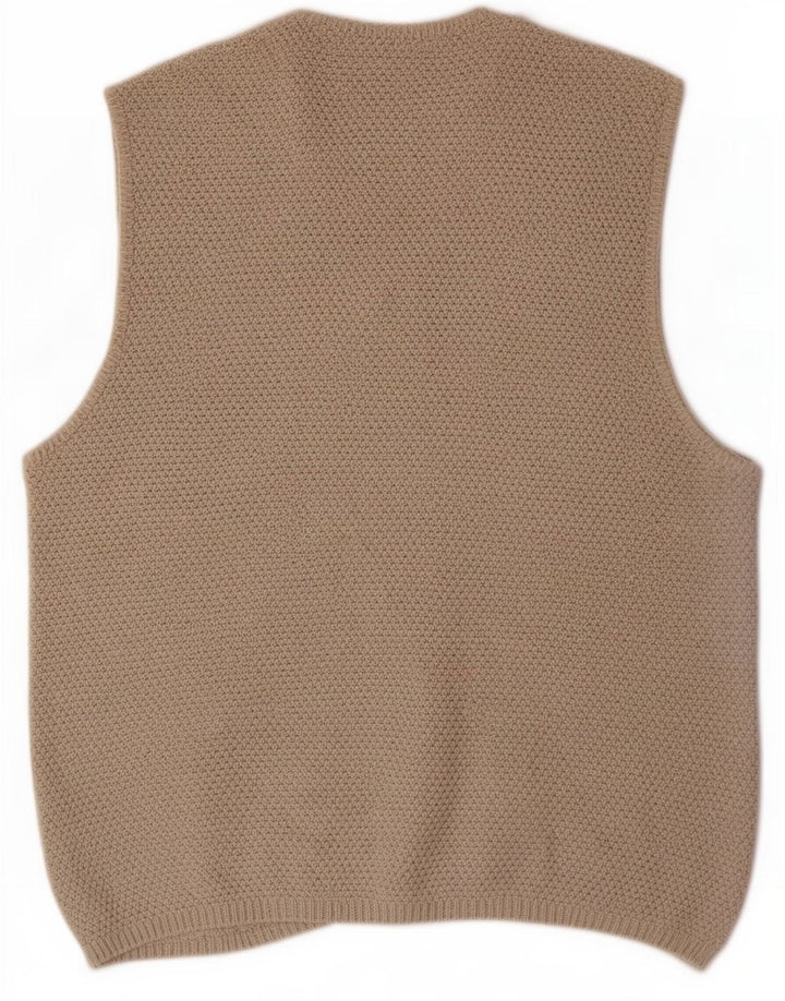 Marks & Spencer Mens St. Michael Sleeveless Cardigan Sweater Medium Beige