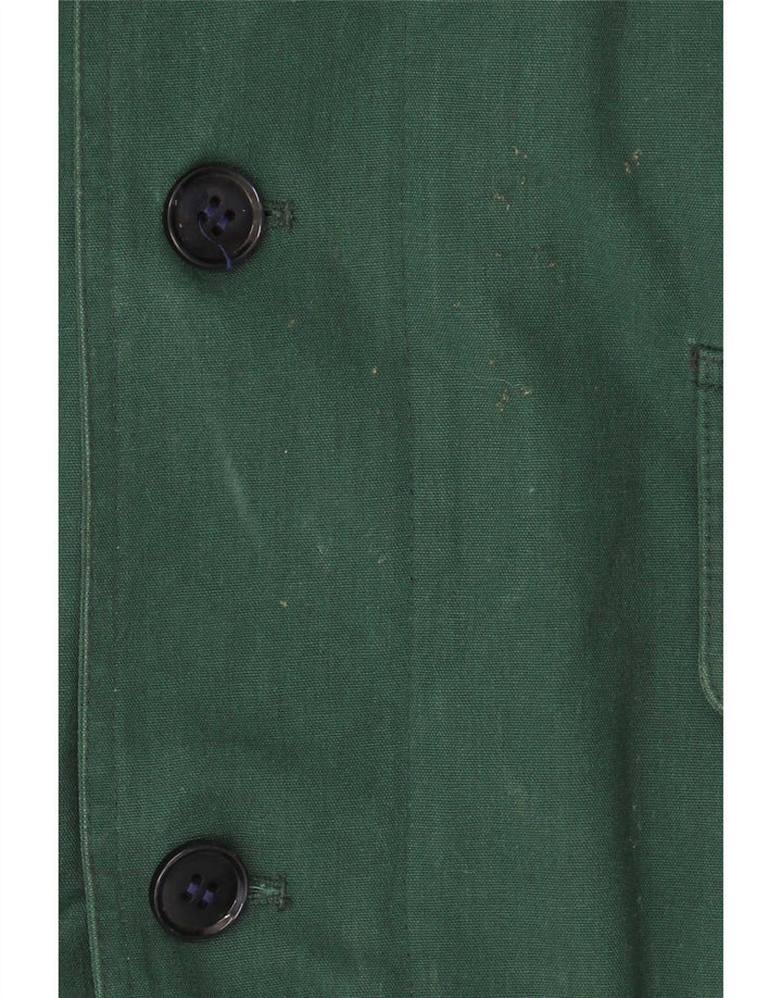 Vintage Mens Overcoat UK 38 Medium Green Polyester
